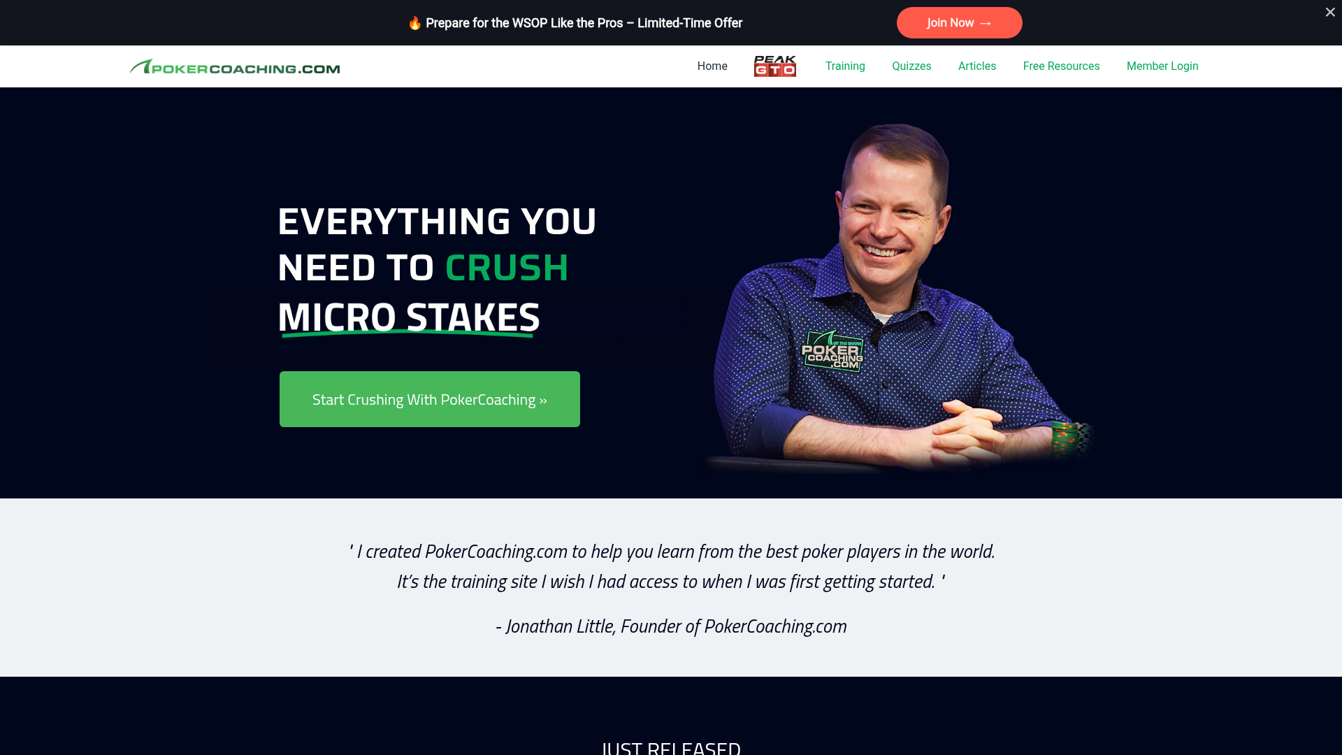 4. PokerCoaching.com Homepage